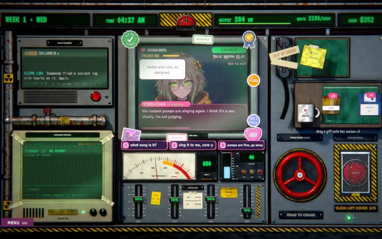 The reactor desk on a Steam Deck’s 1280 by 800 screen.