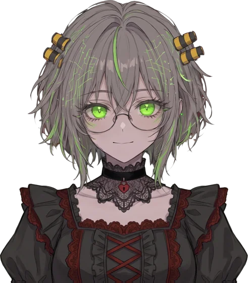 Core-chan in her gothic dress.