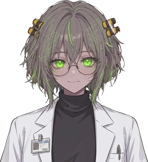 Core-chan in her lab coat.